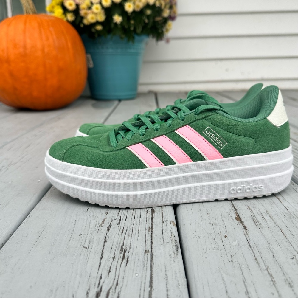 Adidas VL Court Bold Sneaker Pink and Green size 7 - Picture 7 of 10